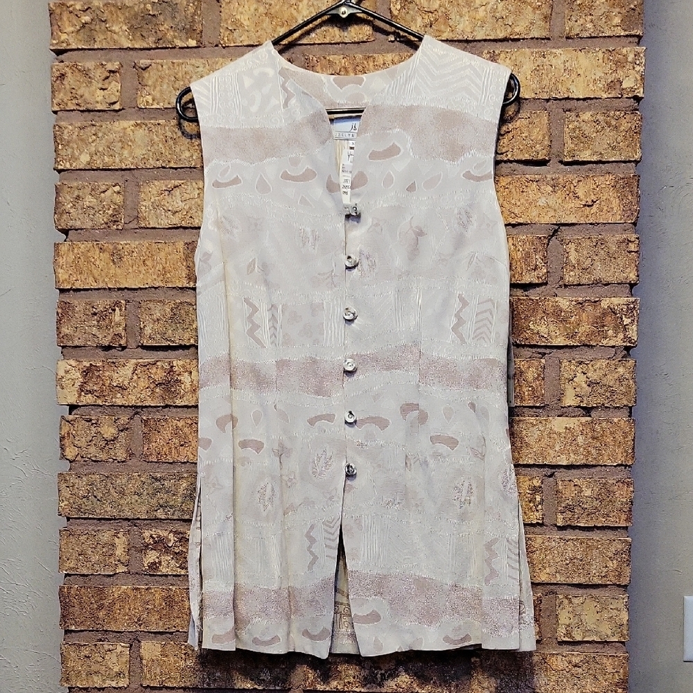 Vintage Jaclyn Bene Abstract Patterned Sleeveless Vest Size Medium Nwt